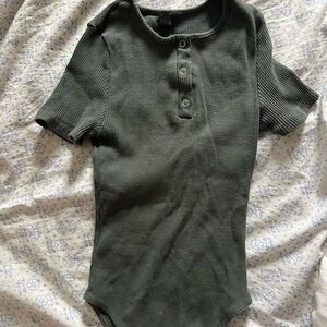 Alya Green Cotton Bodysuit Women’s in Size Large